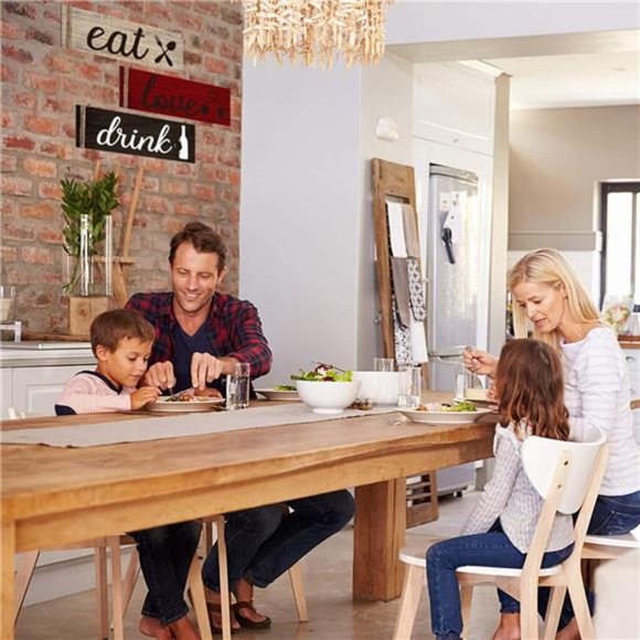 3 Pcs Farmhouse Kitchen Wall Decor Eat Sign Rustic Wooden Kitchen Sign Wood - Picture 6 of 6